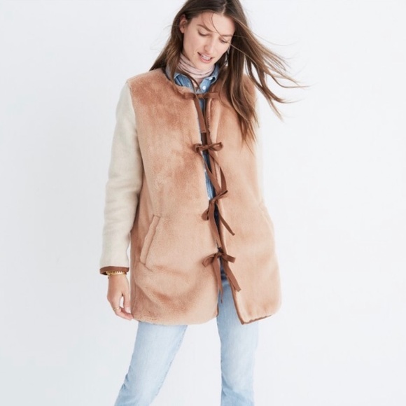 Faux Fur Madewell Shawl Collar Coat Abercrombie & Fitch Shawl